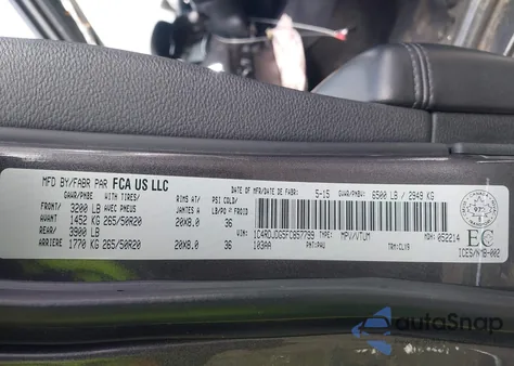 2015 Dodge Durango Limited from USA, damaged, VIN 1C4RDJDG5FC857799